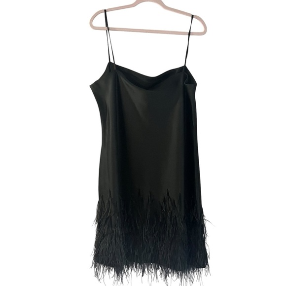 Polo Ralph Lauren Sz 18 Feather Trim Cocktail Dress – Real Ostrich Feathers - Picture 4 of 14